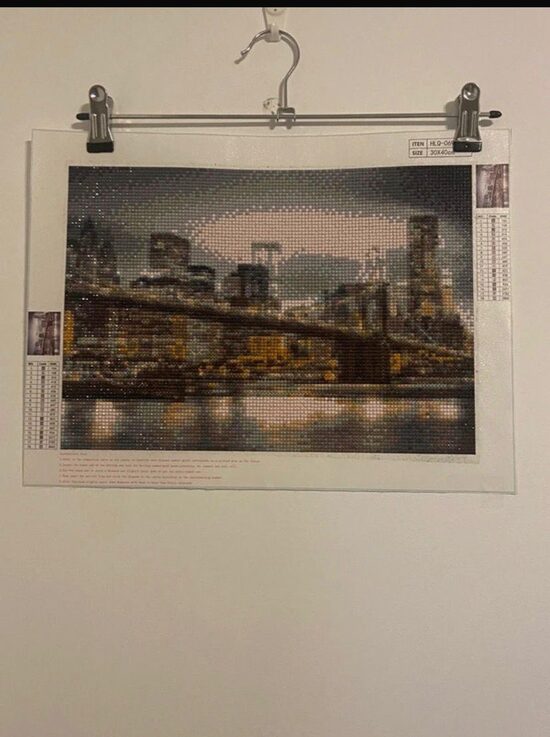 Cuadro "Vista nocturna del Puente de Brooklyn"